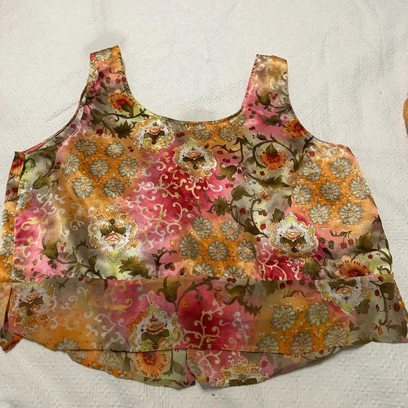 VICTORIAS SECRET 2PC FLORAL NIGHT SET SHORTS/ TANK L - Picture 5 of 7